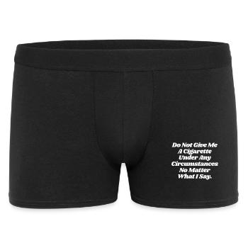 Rauchen Verweigern Spruch - Männer Boxer Shorts - Schwarz - Vorne