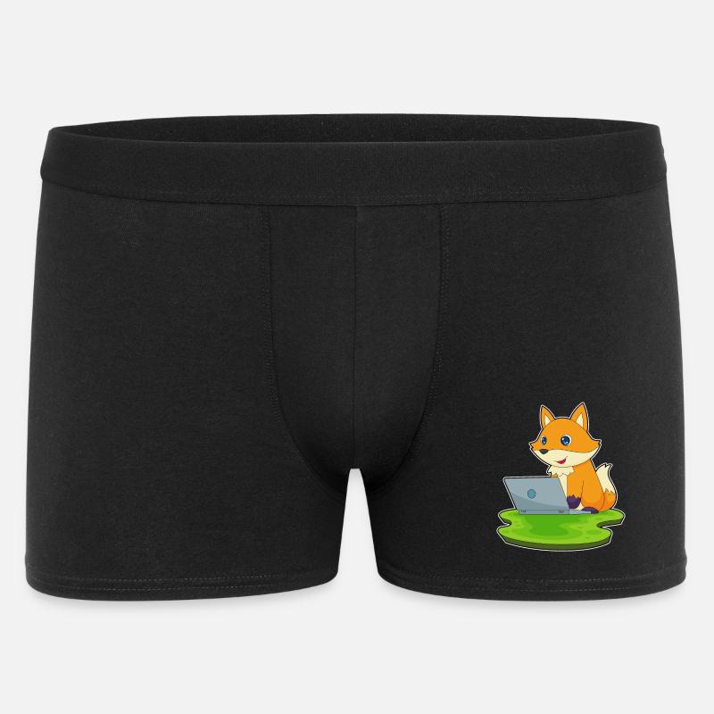 Fuchs Laptop - Männer Boxer Shorts - Schwarz