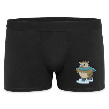 Eule Eislaufen Schlittschuhe - Männer Boxer Shorts - Schwarz - Vorne