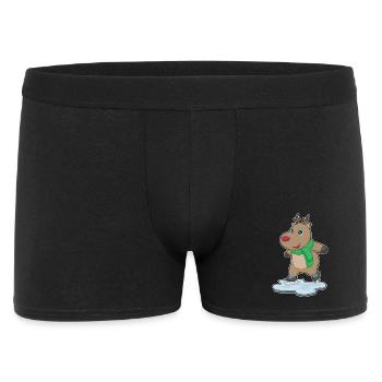 Rentier Eislaufen Schlittschuhe - Männer Boxer Shorts - Schwarz - Vorne