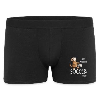 Drollige Otter Spielt Fußball Spruch - Männer Boxer Shorts - Schwarz - Vorne