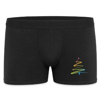 Regenbogen Weihnachtsbaum Aquarell - Männer Boxer Shorts - Schwarz - Vorne
