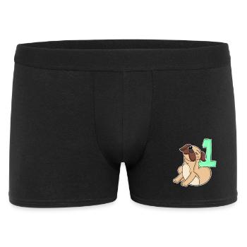 Number 1 Number One - Pug Dog Motif - Men's Boxer Shorts - black - Front