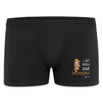I Just Really Love Dachshunds Dackel - Männer Boxer Shorts - Schwarz - Vorne