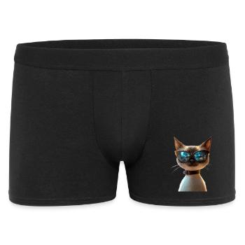 Siamkatze Siam Katze Siamese Cat Siamesen Katzen - Männer Boxer Shorts - Schwarz - Vorne