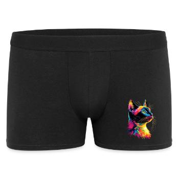 Cat Colorful Rainbow Colors Popart Cat Mom Cats - Men's Boxer Shorts - black - Front
