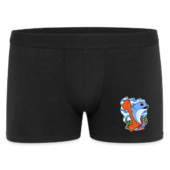 Number 1 Number One - Dolphin Motif - Men's Boxer Shorts - black - Front