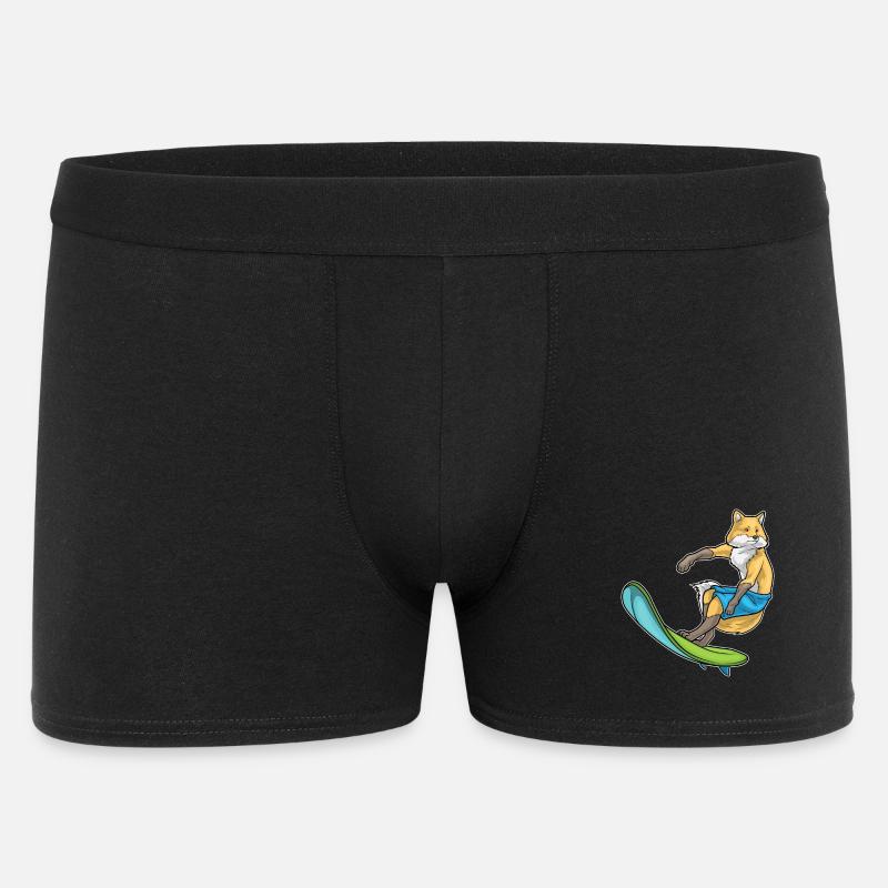 Fuchs Surfer Surfbrett - Männer Boxer Shorts - Schwarz