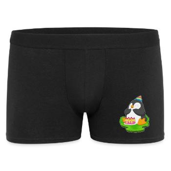 Gâteau d’anniversaire pingouin - Boxer Homme - noir - Devant