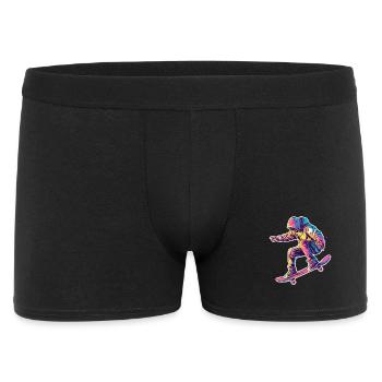 Retro Skateboarder - Männer Boxer Shorts - Schwarz - Vorne