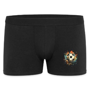 Fußball Graffiti Streetart - Männer Boxer Shorts - Schwarz - Vorne