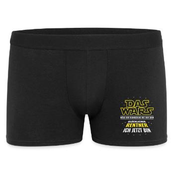 Rente Das wars - Glücklicher Rentner ich jetzt bin - Männer Boxer Shorts - Schwarz - Vorne