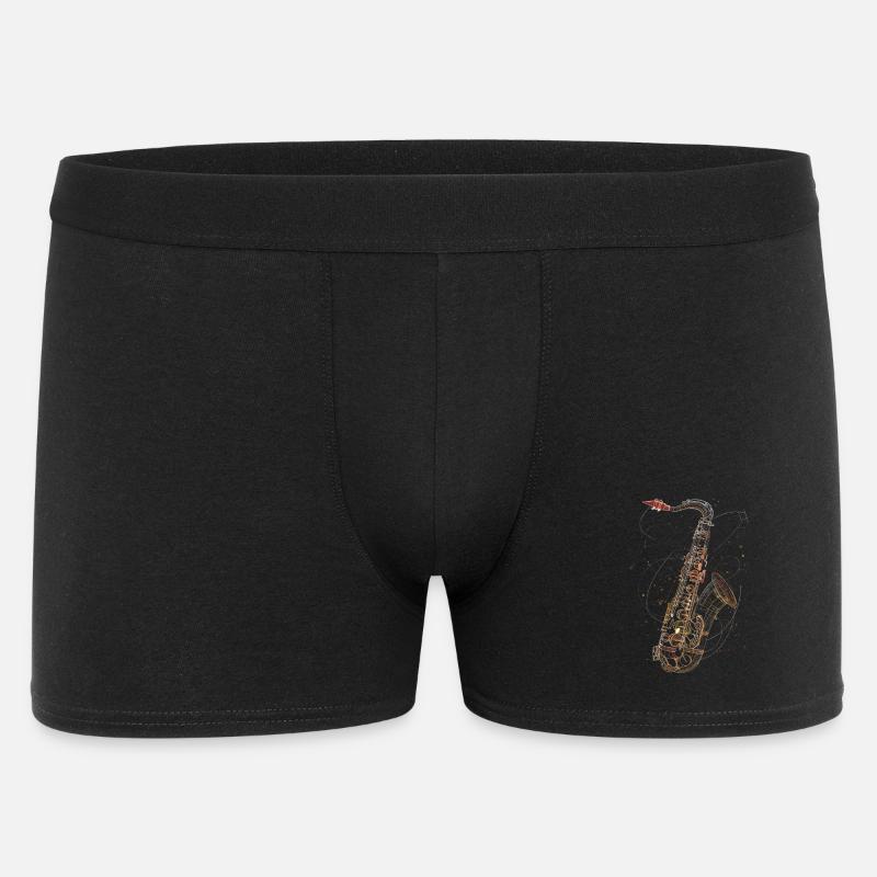 Saxophone Line Art - Männer Boxer Shorts - Schwarz