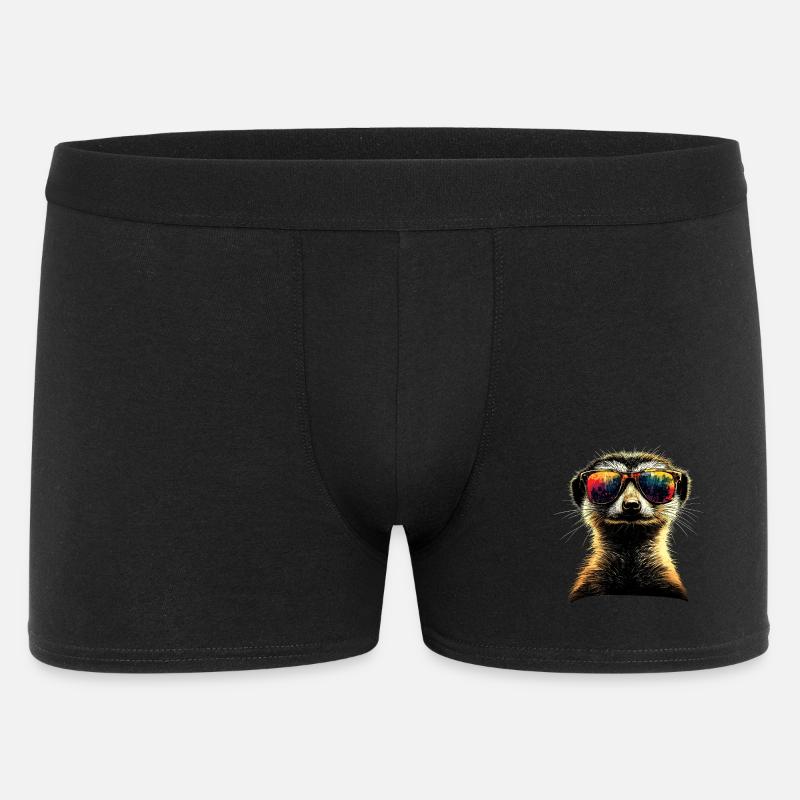 Erdmännchen Sonnenbrille Bunt Süßes Erdmännchen - Männer Boxer Shorts - Schwarz