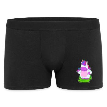 Einhorn Dart Dartpfeil - Männer Boxer Shorts - Schwarz - Vorne