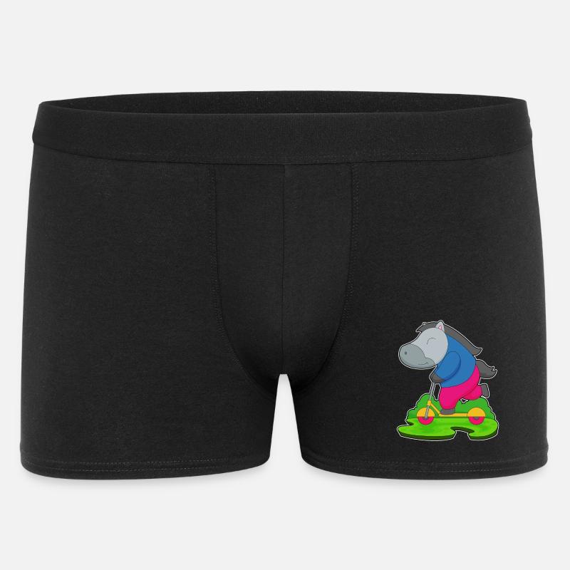 Pferd Tretroller - Männer Boxer Shorts - Schwarz