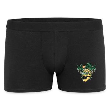 Funny pineapple skull - Männer Boxer Shorts - Schwarz - Vorne