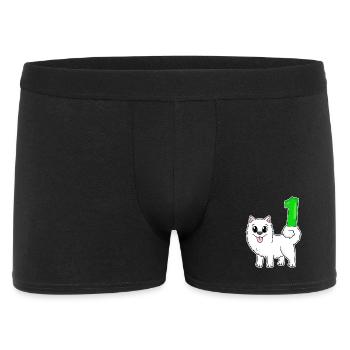 Number 1 Number One - Samoyed Dog Motif - Men's Boxer Shorts - black - Front