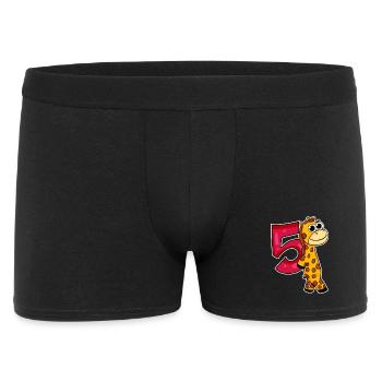 5th Birthday Motif Giraffe - 5 years - Men's Boxer Shorts - black - Front