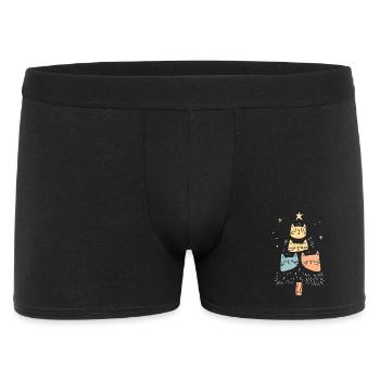 Chat de Noël Chat Arbre de Noël Cadeau - Boxer Homme - noir - Devant
