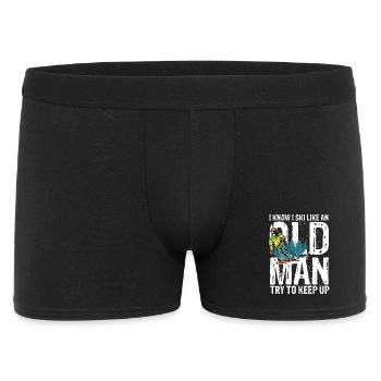 I know i ski like an old man try to keep up - Männer Boxer Shorts - Schwarz - Vorne