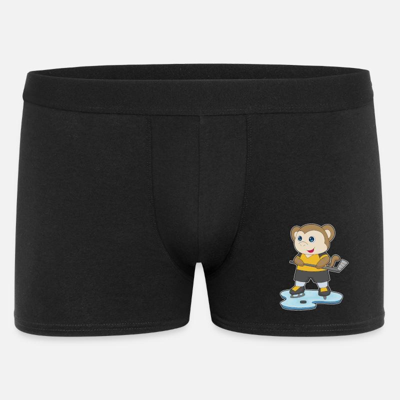 Affe Eishockey Eishockeyschläger - Männer Boxer Shorts - Schwarz