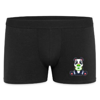Panda Baby Bib Pacifier - Men's Boxer Shorts - black - Front