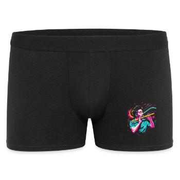Graphique de joueur de flûte rétro - Boxer Homme - noir - Devant