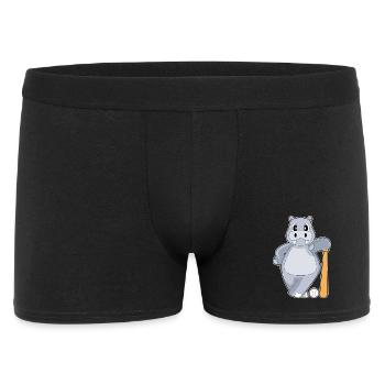 Hippopotamus Baseball Batte de Baseball - Boxer Homme - noir - Devant