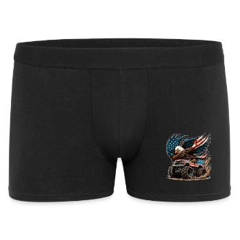 Patriotic Eagle on Monster Truck - Men's Boxer Shorts - black - Front