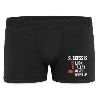 success Is 1 luck 1 talent 98 never giving up - Männer Boxer Shorts - Schwarz - Vorne