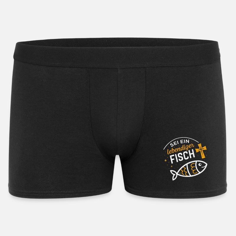 Lebendiger Fisch Zitat Illustration - Männer Boxer Shorts - Schwarz