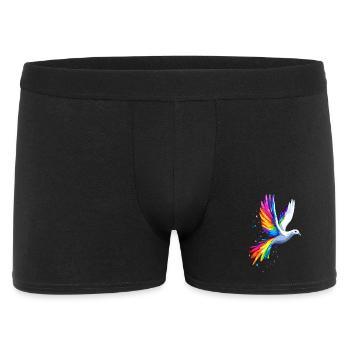 Taube Weiß Frieden Peace Ringeltaube Weiße Tauben - Männer Boxer Shorts - Schwarz - Vorne