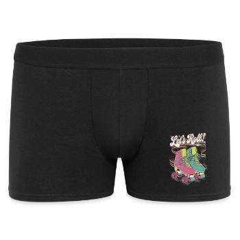 Let's Roll Colorful Retro Roller Skate Design - Men's Boxer Shorts - black - Front