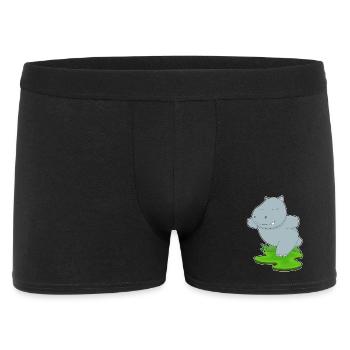 Nilpferd Yoga Fitness Gymnastik - Männer Boxer Shorts - Schwarz - Vorne