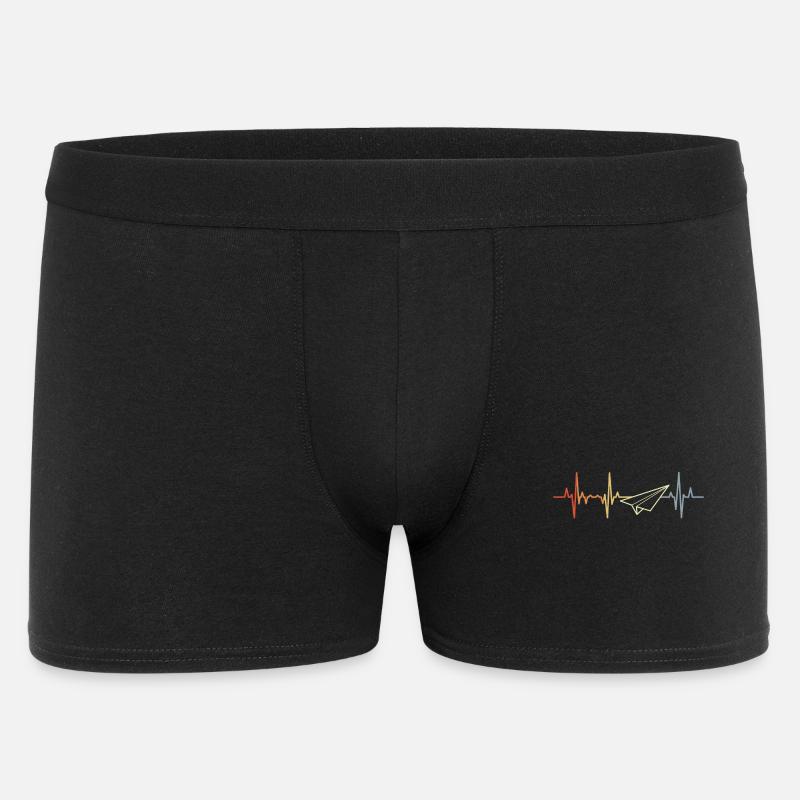 Papierflugzeug Herzfrequenz - Männer Boxer Shorts - Schwarz