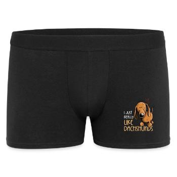 I Just Really Love Dachshunds Dackel - Männer Boxer Shorts - Schwarz - Vorne