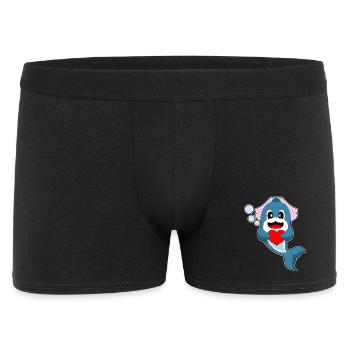 Delfin Braut Herz Hochzeit - Männer Boxer Shorts - Schwarz - Vorne