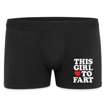 Vintage This Girl Loves To Fart farting Sayings - Men's Boxer Shorts - black - Front
