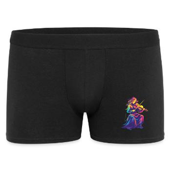 Violin Girl Retrowave - Men's Boxer Shorts - black - Front