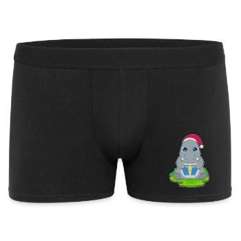 Hippopotamus Christmas Package - Men's Boxer Shorts - black - Front
