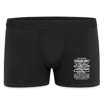 stolzer Chef von verdammt naiven Mitarbeitern - Männer Boxer Shorts - Schwarz - Vorne