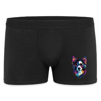 border collie chien amant chiot mignon collies - Boxer Homme - noir - Devant