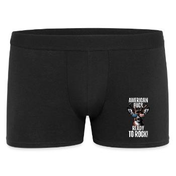 4 juillet cerf tenue patriotique drapeau des États-Unis - Boxer Homme - noir - Devant