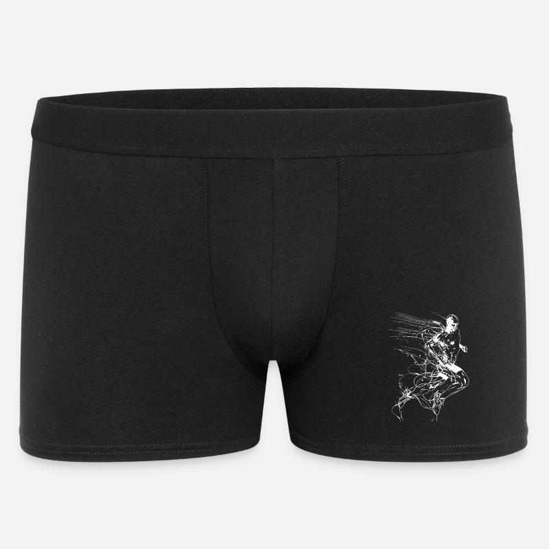 Jogger Line Art - Männer Boxer Shorts - Schwarz