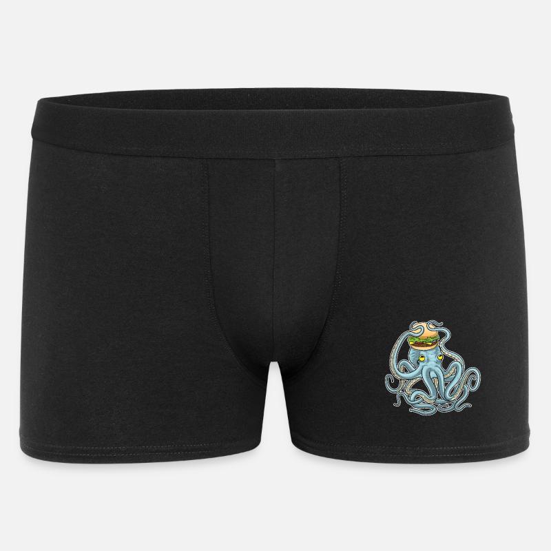 Krake Cheeseburger - Männer Boxer Shorts - Schwarz