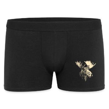 Elch Moose Elchbulle Geweih Hirsch Wilde Elche - Männer Boxer Shorts - Schwarz - Vorne