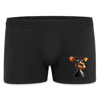 Elch Moose Elchbulle Geweih Hirsch Wilde Elche - Männer Boxer Shorts - Schwarz - Vorne