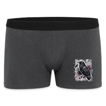 Raven on Barbed Wire - Gothic Dark Art - Men's Boxer Shorts - charcoal grey - Front