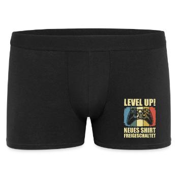 Neues Shirt Freigeschaltet - Männer Boxer Shorts - Schwarz - Vorne